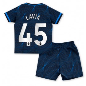 Chelsea Romeo Lavia #45 Borta Kläder Barn 2023-24 Kortärmad (+ Korta byxor)